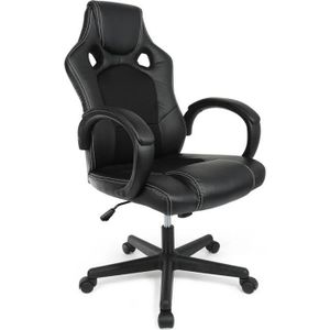 Fauteuil Gamer Design Baquet Similicuir Noir 51 58 114 120 Cm Achat Vente Chaise De Bureau Garnissage Mousse Polyurethane Cdiscount