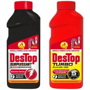 Ouragan Gel Canalisation Charbon Actif 700ml - Lot De 2 - Élimine Odeurs Et Résidus