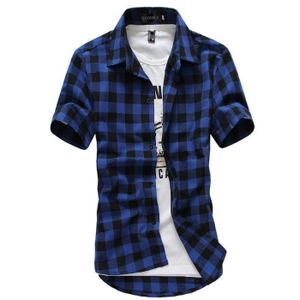 Chemise manche courte carreaux homme best sale