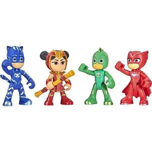 FIGURINE - PERSONNAGE 4 figurines super héros Pyjamasques, Yoyo, Bibou, Gluglu et flamme rouge