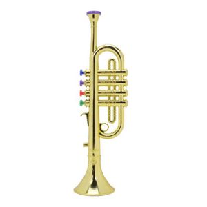 TROMPETTE Trompette Instrument à vent - SALUTUYA - Jouets musicaux pour enfants Cadeau Instrument à vent - Or - Plastique - 43cm*17cm*9cm