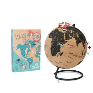 GLOBE TERRESTRE Globe terrestre vintage en liège Tripvea - Diamètr