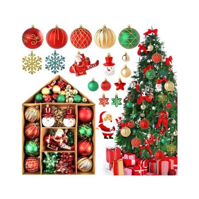 Boules De Noël Géantes Rouge Lot De 6 - 10 Cm De Diamètre - Décoration Sapin, Mariage, Fête