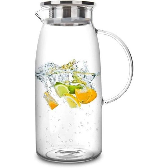 Pichet transparent avec couvercle 2 L - Buffet Plus