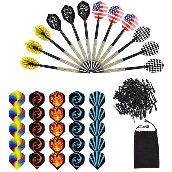 Set De Fléchettes Souples électroniques - 12 Fléchettes + 100 Pointes + 42 Ailettes, Poids 18g, Pour Cibles électroniques