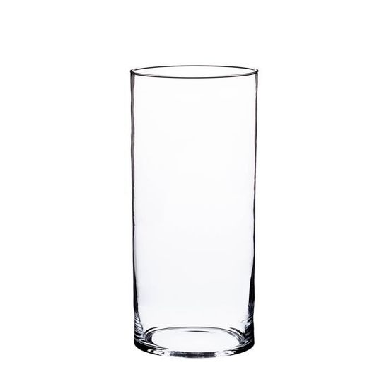 INNA-Glas Lot 2 x Photophore - Vase en Verre cylindrique Sansa, Transparent, 30cm, Ø15cm - Bougeoir en Verre - Vase à Fleurs