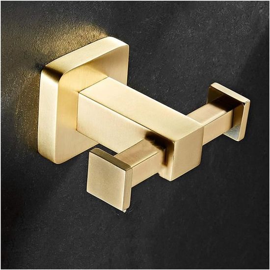 Patère En Teck Massif Avec 3 Crochets En Fonte