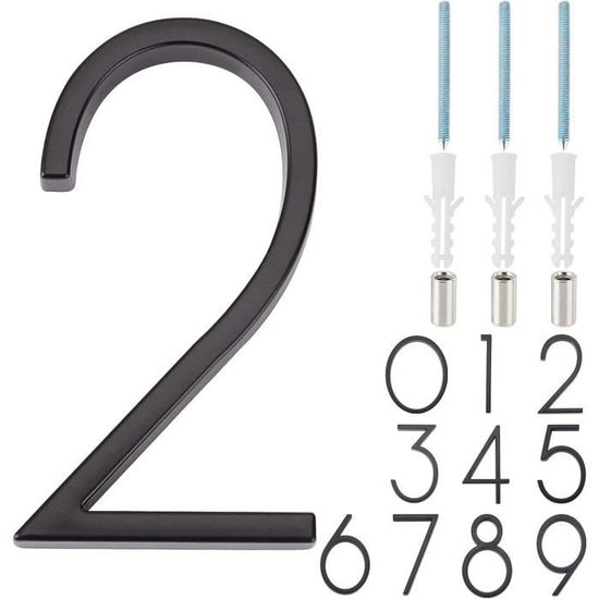 Creatcabin Numéro De Maison Flottant 3 Numéros D'adresse Pour Maison En Alliage Metallique Grand Moderne Avec Kit De Clous Support Mural Pour Boite Aux Lettres Maison Porte D Entree De Rue Exterieur C