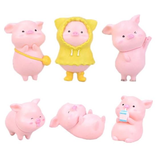 Cabilock Lot De 24 Figurines De Cochon Miniatures En Résine Rose