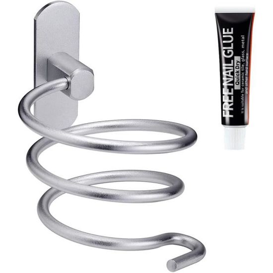 Support Mural Sèche-Cheveux Rhinocerosdance - Aluminium Doré Pour Salle De Bain Et Cuisine