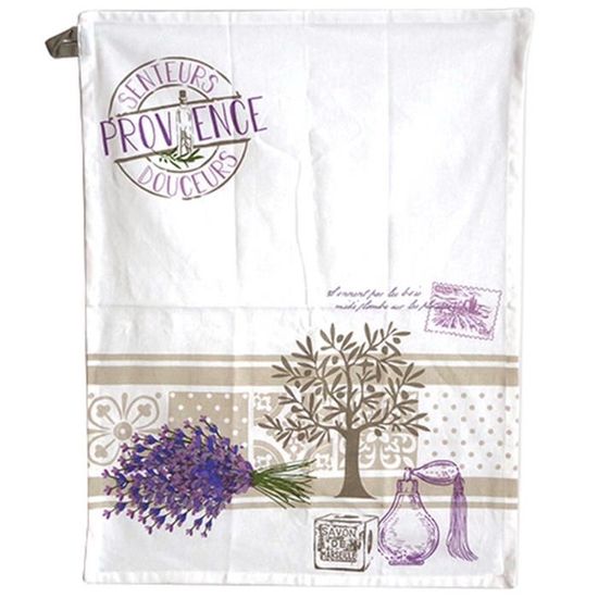 Torchon 'Cueillette Lavande' 50x70 Cm - 100% Coton - Lavable En Machine - Décoration Et Essuyage Cuisine - 12