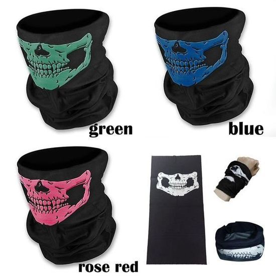 Masque Ninja Squelette - Bandana Multifonction Ski Moto Paintball - Taille Unique - Polyester