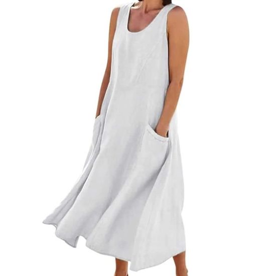 Robe sans manche coton femme online