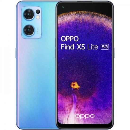 Smartphone Téléphone OPPO Find X5 Lite 5G 8 Go RAM + 256 Go Bleu 7,300000