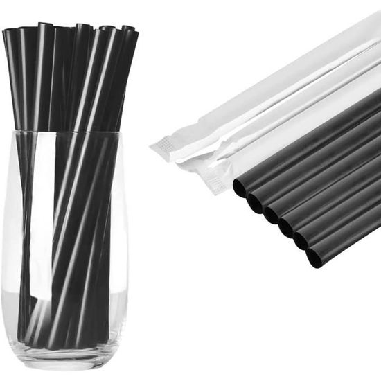 100 paille plastique, 21cm paille en plastique jetable (8 mm