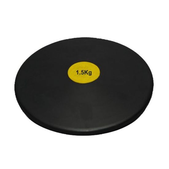 Disque à Lancer Visiodirect - Poids 1,5 Kg - Diamètre 210 Mm - Jaune - Caoutchouc Densifié
