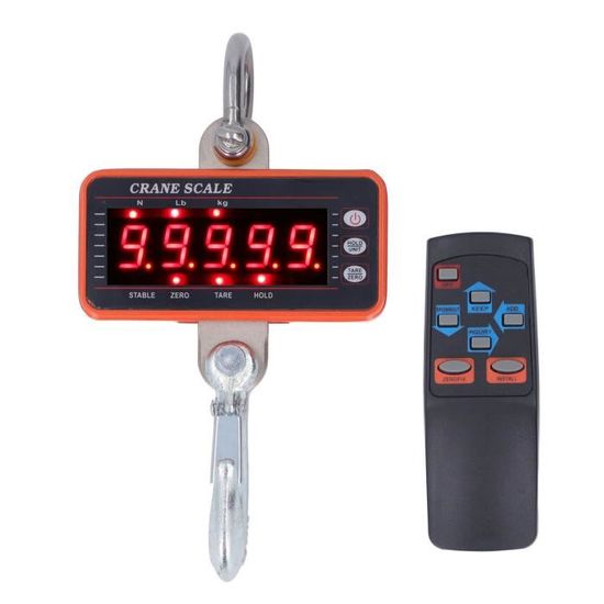 Balance De Grue Sans Fil 20 000 Lb - LCD Avec Télécommande - Portée 300 Pieds - Marque USA Measurements