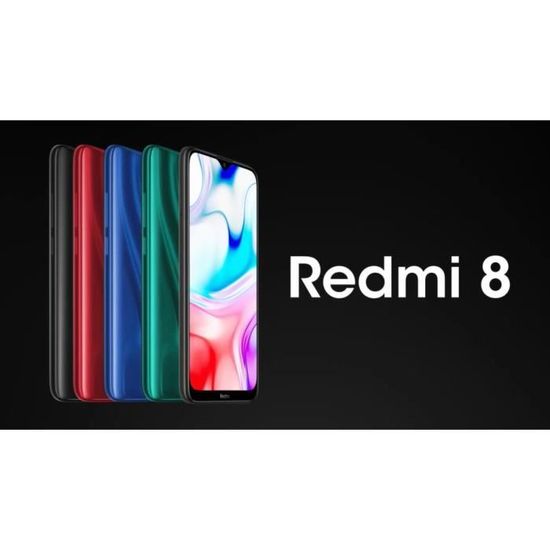 Smartphone XIAOMI Redmi 8 Noir 64 Go - 6.22" - 12 MP - 5000 mAh - 4G - Corning Gorilla Glass 5