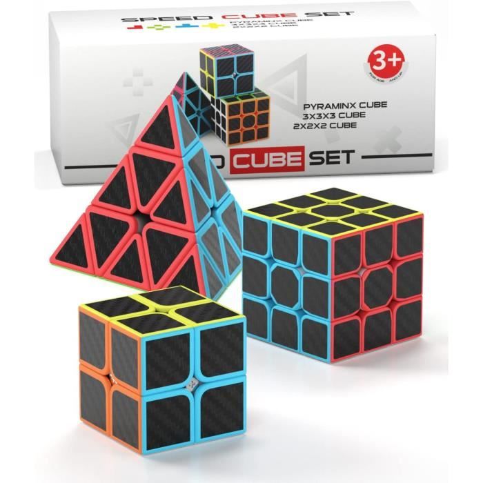 Speed Cube Magique Set 2x2 3x3 4x4 Pyramide Skewb - Cadeau Enfants Et Adultes
