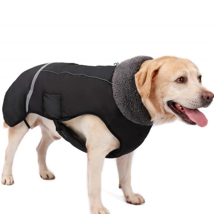 Manteau imperméable chien d'hiver noir Veste Puppy chaud Gilet Vêtements pour animaux vêtements pour chien Vêtements pour animaux XL