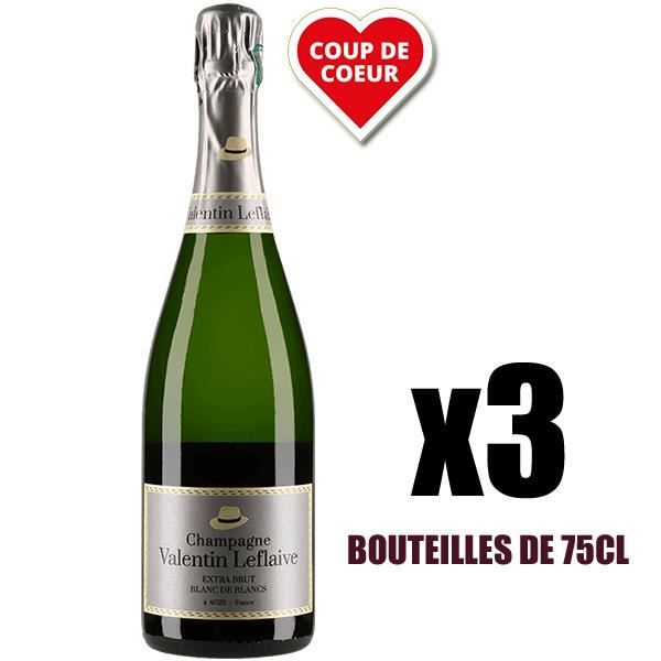 X3 Valentin Leflaive Extra Brut Blanc de Blancs 75 cl AOC Champagne