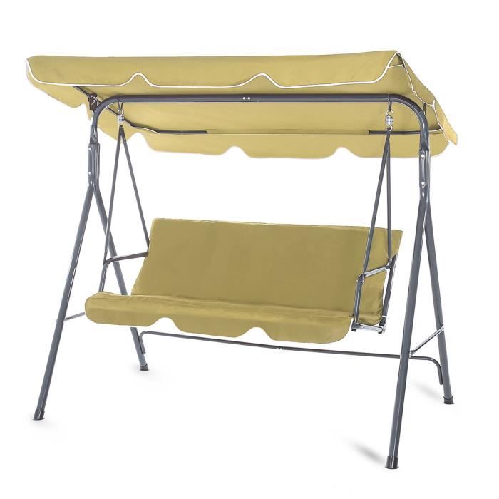 Strattore Balancelle Hollywood Balançoire Swing de jardin 170 x 115 x 153 cm - Olive