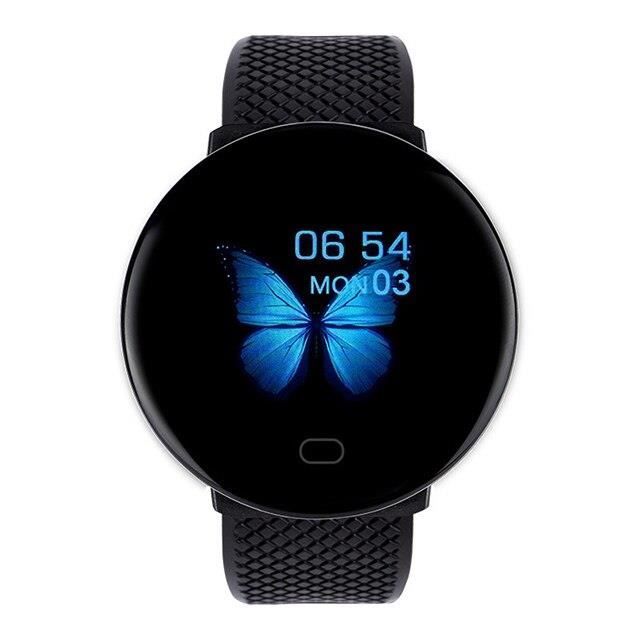 D19 montre intelligente Sport podomètre hommes Smartwatch Fitness Tracker moniteur de fréquence cardiaque pression - Black - WL8893