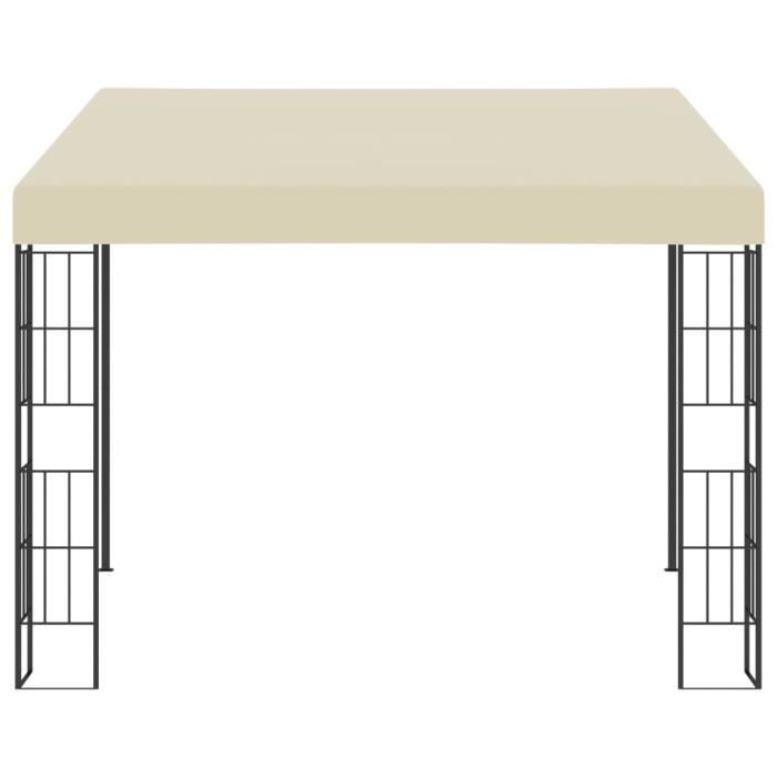 Tonnelle de Jardin - Barnum Belvédère mural 3x3 m Crème Tissu