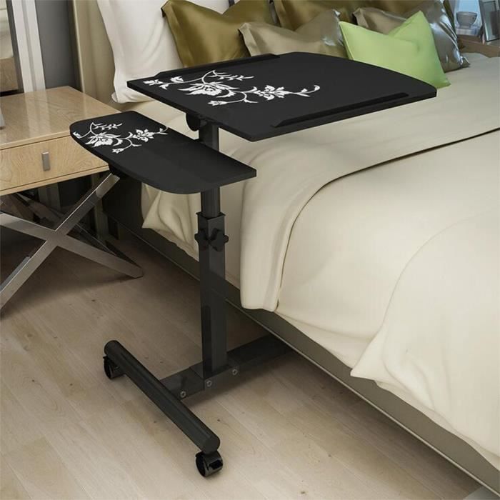 Table Pour Ordinateur Portable Hauteur Réglable Table de Lit à Roulettes Table d'appoint