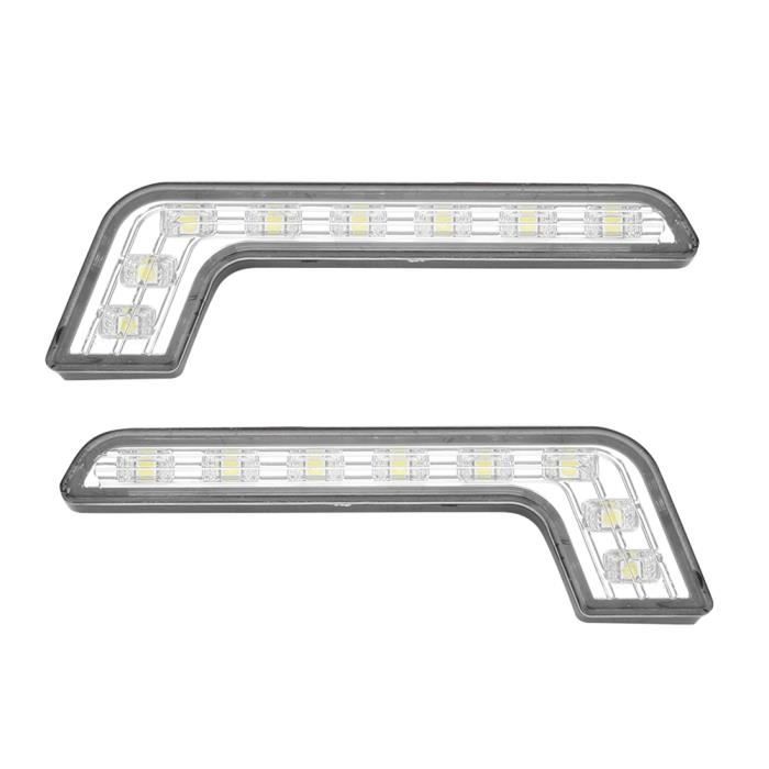 Qiilu Feux de jour 8-LED Super Bright Daytime Running Light Lamp DRL universel étanche