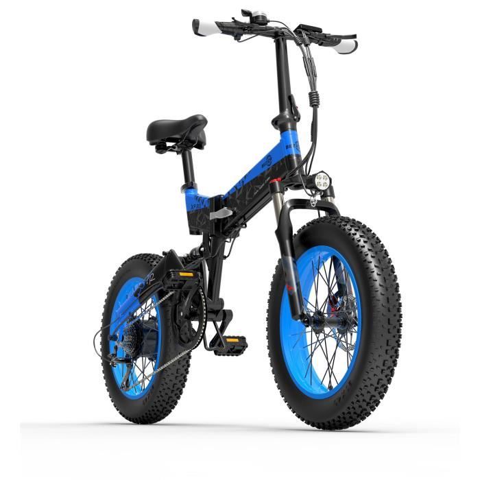 Vélo électrique 20'' BEZIOR XF200 Moteur 1000W 48V 15Ah Vitesse Max 40km/h Noir-Bleu