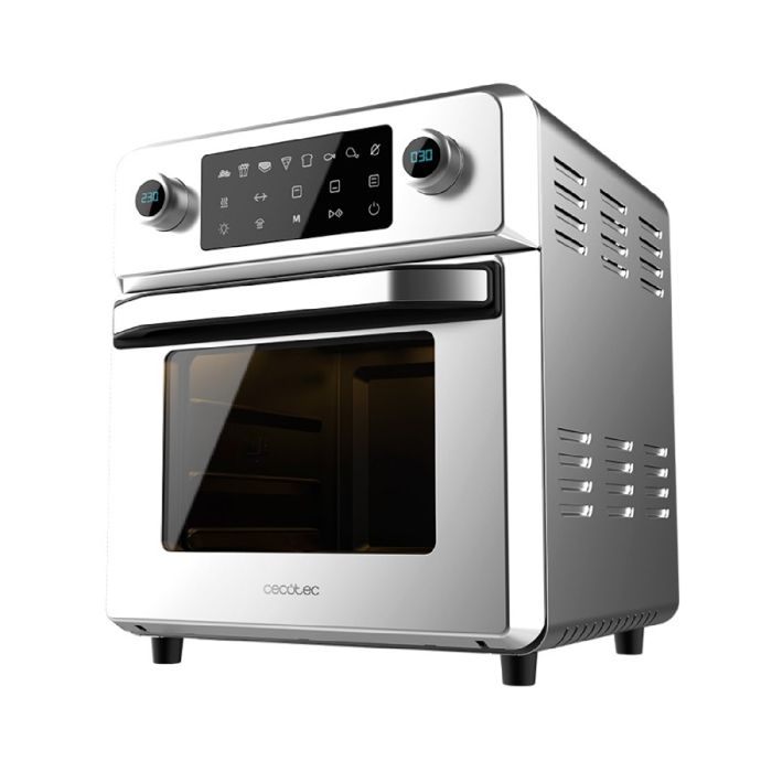 Cecotec Bake&Fry 1400 Steel Touch Mini-four friteuse à air chaud, cuisson par convection, 14 litres de capacité et 1700 W.