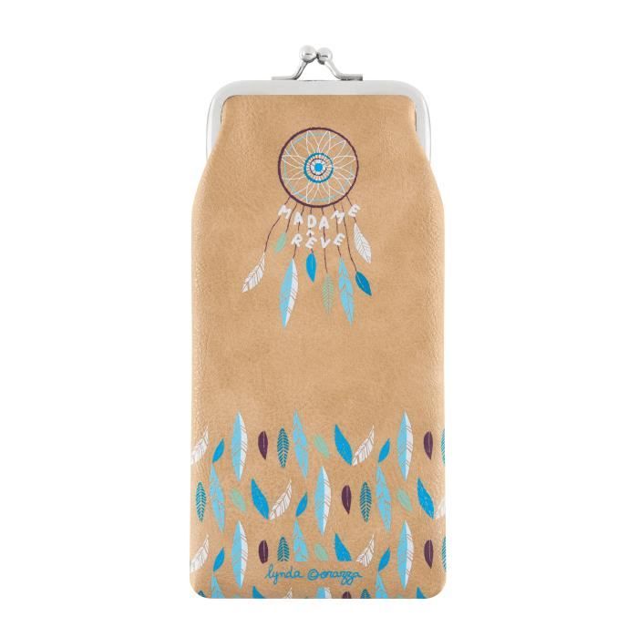 Etui à Lunettes Souple MADAME RÊVE Beige - Rangement de Vue Soleil Idée Cadeau Original Pour Femme Fille - DLP Derrière La Porte