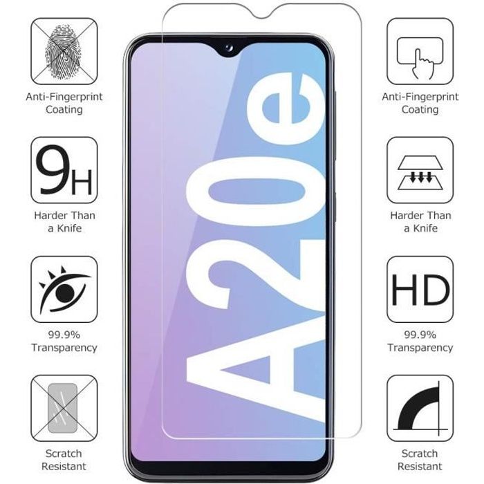 Film protecteur Samsung Galaxy A20e en verre trempé