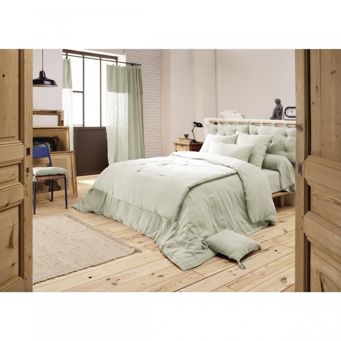 CDaffaires Housse de couette double gaze de coton 240 x 220 cm vert d'eau (green) Vert