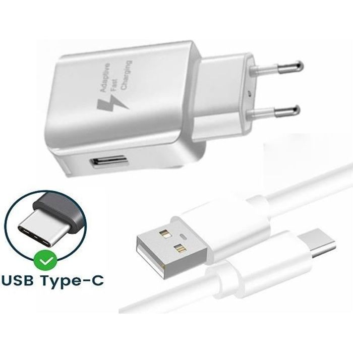 Pack Chargeur + Câble pour Xiaomi Mi 10 Fast Charger Ultra-puissant et rapide NOUVELLE GENERATION 3A avec CABLE USB-Type C
