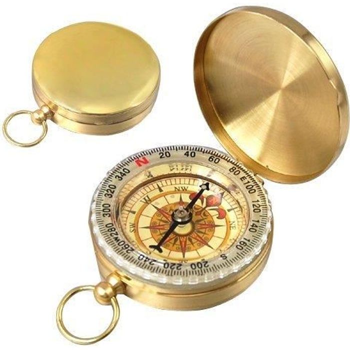 Boussole-Astrolabe au style de montre de poche Couleur laiton