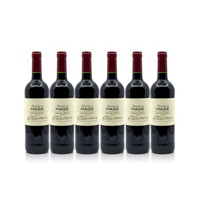 Carton de 6 Bouteilles du Domaine Mage Syrah/Merlot IGP Côtes de Gascogne 2019 6x75cl