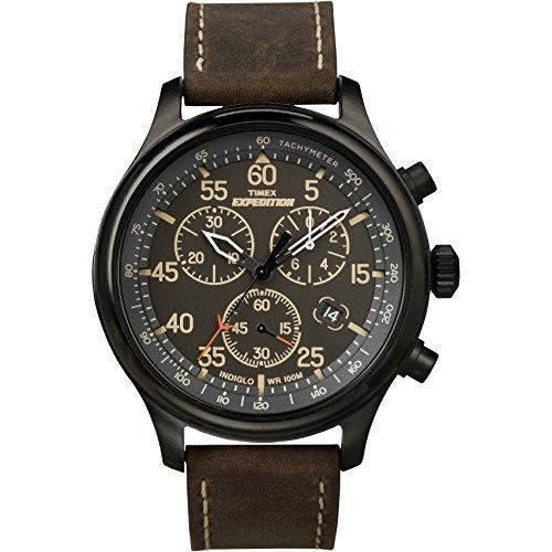 Timex - Homme - T49905 - Expédition - Quartz Analogique - Marron - Marron - Cuir