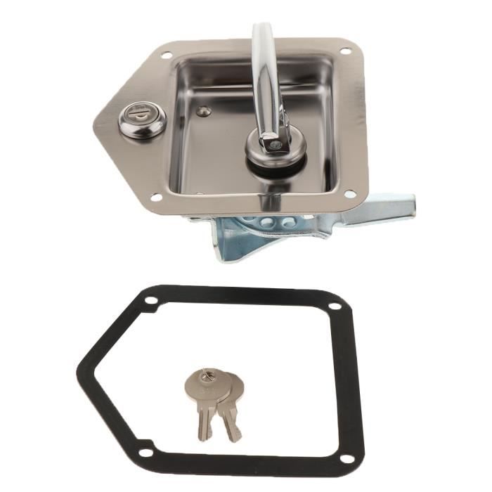 T Forme Acier Inoxydable Remorque RV Voyage Serrure Anti-vol Boîte À Outils Poignée Serrure de Porte pour Caravane Camion Camp Motor