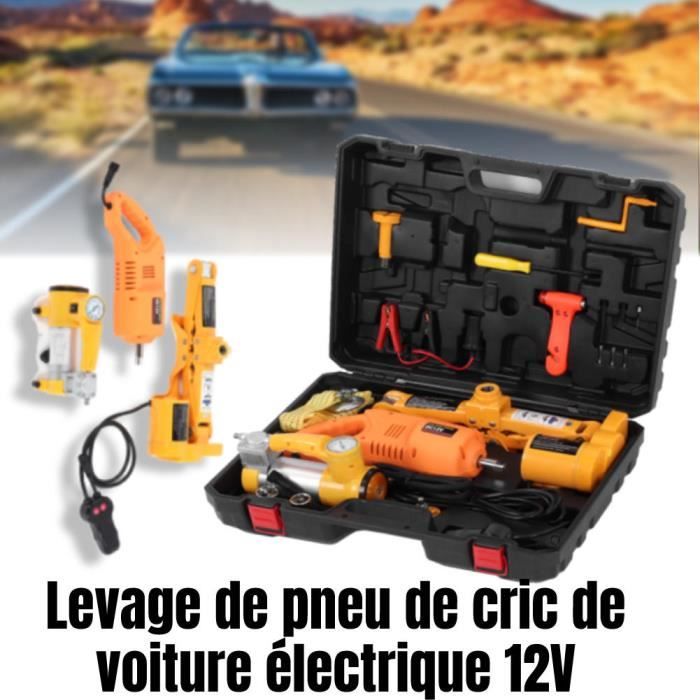 Crics hydraulique électrique 12V avec clé et pompe à air de levage de pneus 42cm 3T MAX - YUM12