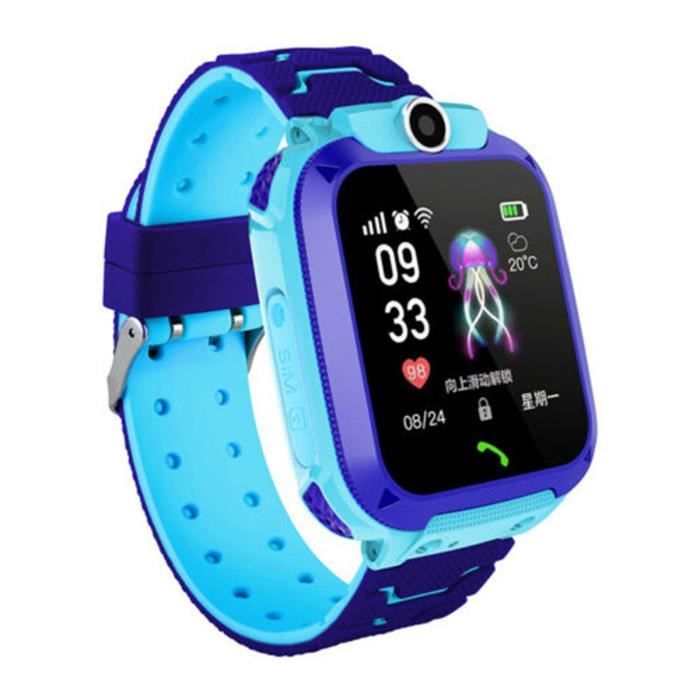 Montre de positionnement d'enfant Q12 de sixième génération pour téléphone intelligent - Bleu,OG3