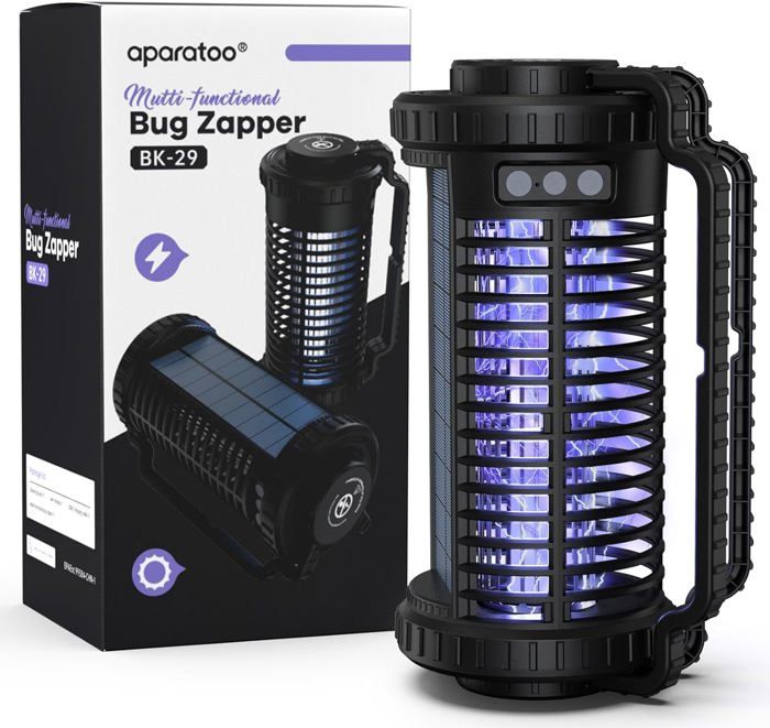Lampe Anti-Moustiques UV 3 En 1 - Solaire/USB, 4200V, Éclairage LED - Intérieur/Extérieur