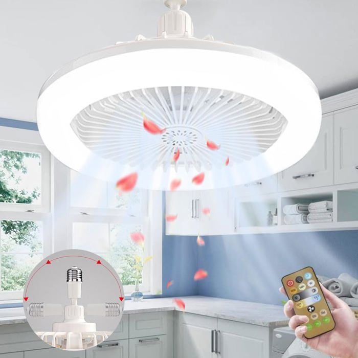 plafonnier ventilateur avec LED Lampe Integree et Telecommande Petites Ventilateur Plafond Silencieux Avec Lumiere et Telecommande - Riceel