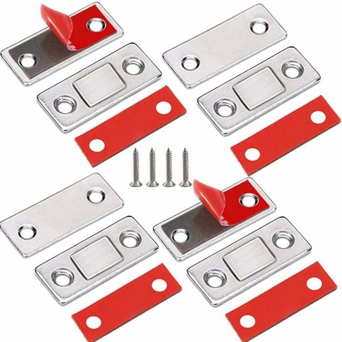 24 loquets à double rouleau avec vis pour porte d'armoire, loquet à rouleau en acier pour meubles de maison, argent | Leroy Merlin