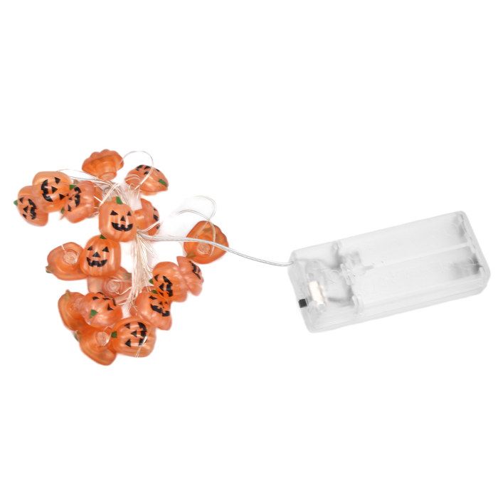 Guirlande lumineuse citrouille 2 m 20 LED lampe décorative à piles pour Halloween.