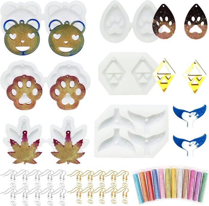 KyeeaDIY 2pcs Moule En Silicone Pour Boucles D'oreilles De Noël