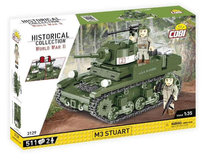 Jeu de construction - COBI - M3 Stuart - 511 éléments - 2 figurines - Vert