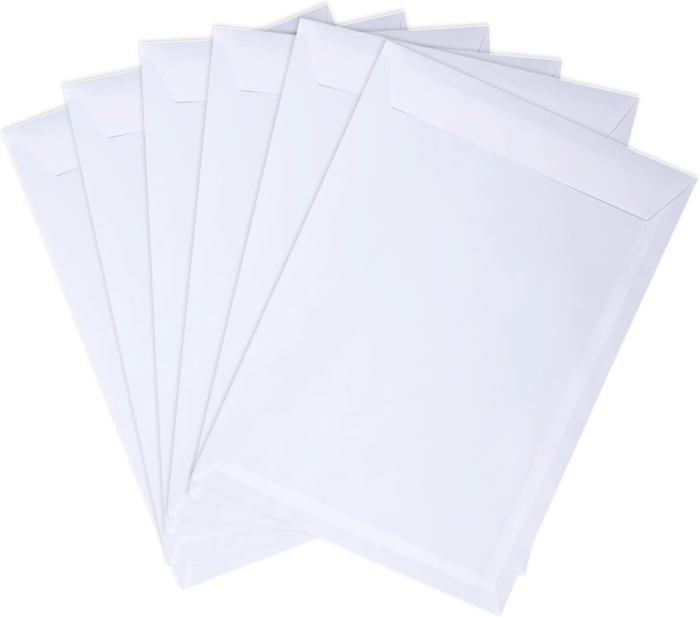 Lot De 50 Enveloppes Blanches Rigides Autocollantes 300 G-M² 330