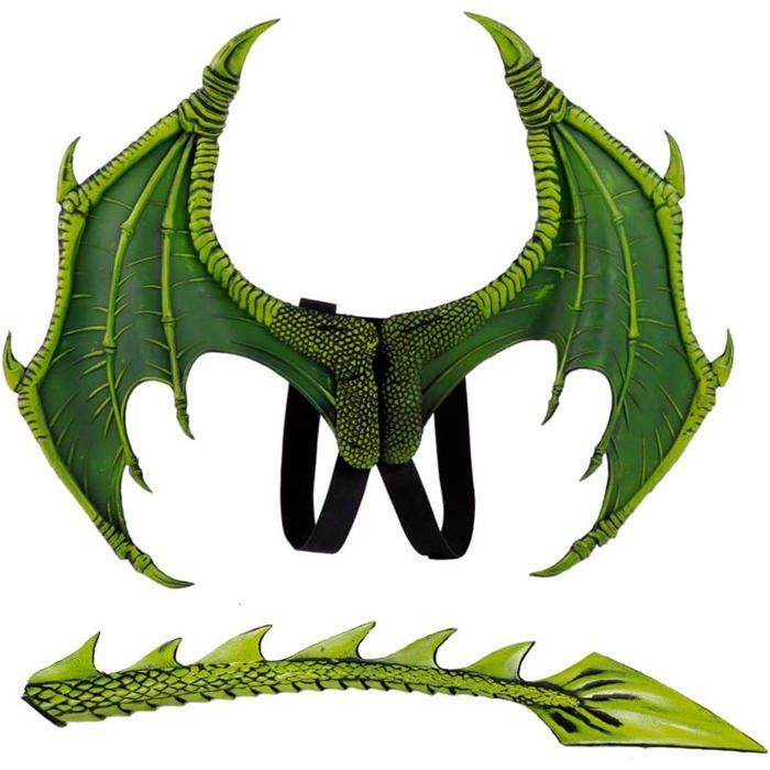 Meilleurs prix pour ensemble de costumes dailes de dragon fantastiques pour enfants costume dHalloween dinosaure dragon ailes et queue danimaux